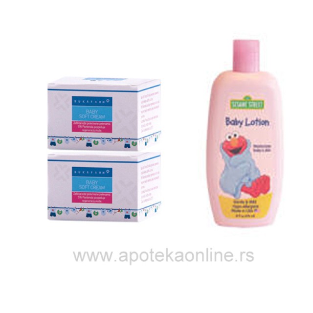 BABY SOFT CREAM (2 PAKOVANJA) PLUS SESSAME STREET LOSIN GRATIS - Online Apoteka BABY SOFT CREAM (2 PAKOVANJA) PLUS SESSAME STREET LOSIN GRATIS