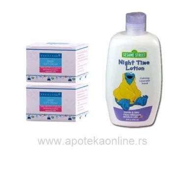 BABY SOFT CREAM (2 PAKOVANJA) PLUS  SESSAME STREET NIGHT TIME LOSIN GRATIS