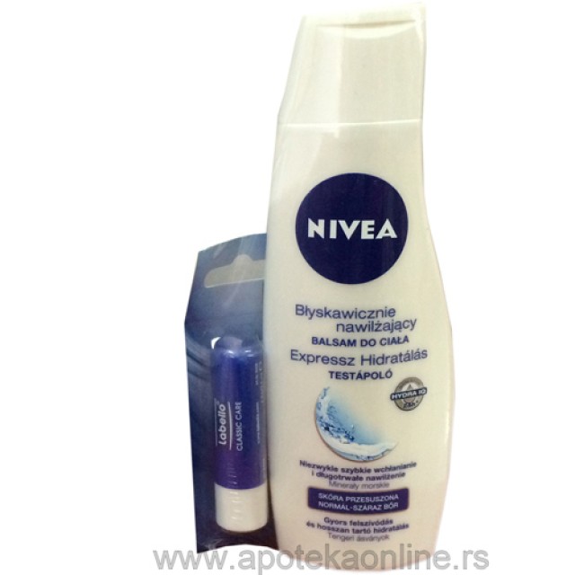 NIVEA MLEKO ZA TELO PLUS LABELLO CLASSIC - GRATIS - Online Apoteka NIVEA MLEKO ZA TELO PLUS LABELLO CLASSIC - GRATIS