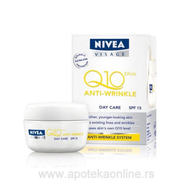 NIVEA VISAGE ANTI-WRINKLE Q10 DNEVNA KREMA - Online Apoteka NIVEA VISAGE ANTI-WRINKLE Q10 DNEVNA KREMA
