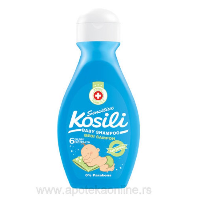KOSILI BABY ŠAMPON SENSITIVE PLAVI 200ml - Online Apoteka KOSILI BABY ŠAMPON SENSITIVE PLAVI 200ml