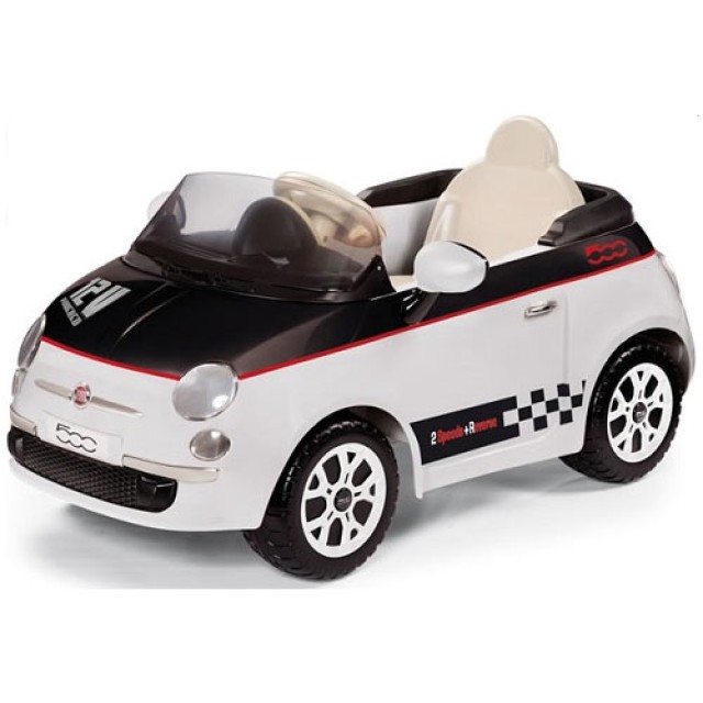 PEG PEREGO FIAT 500 12V WHITE BLACK - Online Apoteka PEG PEREGO FIAT 500 12V WHITE BLACK