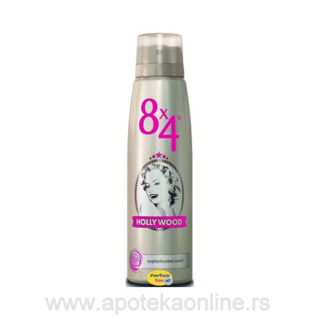 8x4 DEO SPRAY HOLLYWOOD (W)- 150ml - Online Apoteka 8x4 DEO SPRAY HOLLYWOOD (W)- 150ml
