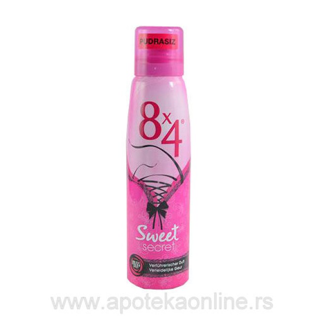 8x4 DEO SPRAY SWEET SECRET- 150ml - Online Apoteka 8x4 DEO SPRAY SWEET SECRET- 150ml
