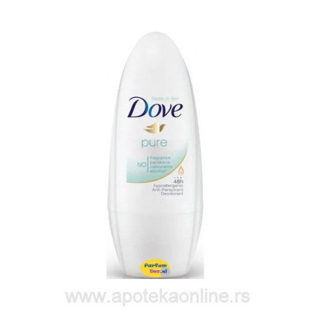DOVE ROLL ON PURE 50ml - Online Apoteka DOVE ROLL ON PURE 50ml