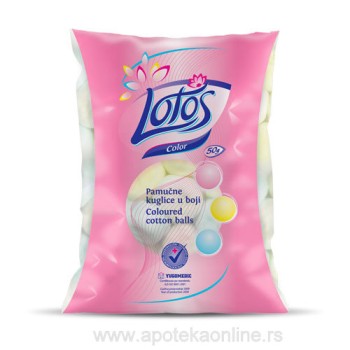 LOTOS COLOR PAMUČNE KUGLICE, 100%  PAMUK- 50G