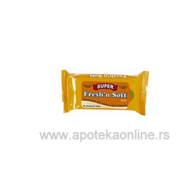 FRESH SOFT VLAŽNE MARAMICE SUPER POCKET 12 KOMADA - Online Apoteka FRESH SOFT VLAŽNE MARAMICE SUPER POCKET 12 KOMADA