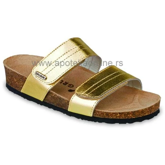 GRUBIN ŽENSKE PAPUČE MALTA SILVER GOLD