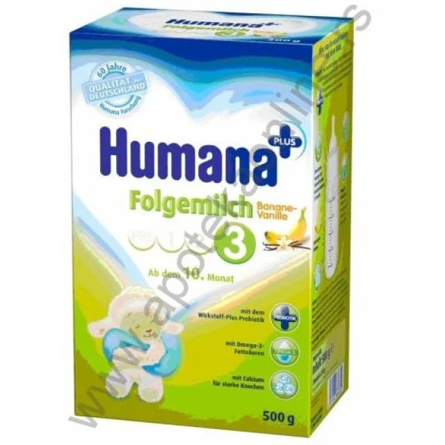 HUMANA MLEKO 3 BANANA 500g, OD 10. MESECA - Online Apoteka HUMANA MLEKO 3 BANANA 500g, OD 10. MESECA