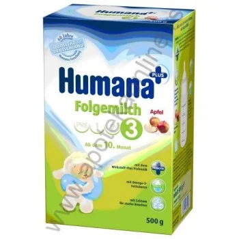 HUMANA MLEKO 3 PB JABUKA 500g, OD 10. MESECA HUMANA MLEKO 3 PB JABUKA 500g, OD 10. MESECA