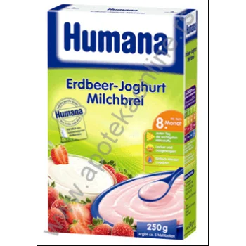 HUMANA MLEČNA KAŠICA SA JAGODOM I JOGURTOM 250g, OD 8. MESECA HUMANA MLEČNA KAŠICA SA JAGODOM I JOGURTOM 250g, OD 8. MESECA