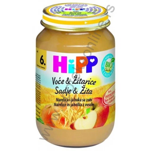 HIPP KAŠICA OD KAJSIJE U JABUCI SA OVASOM 190g
