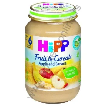 HIPP KAŠICA OD INTEGRALNIH ŽITARICA SA JABUKOM I BANANOM 190g HIPP KAŠICA OD INTEGRALNIH ŽITARICA SA JABUKOM I BANANOM 190g
