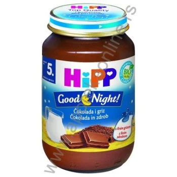 HIPP MLEČNA KAŠICA ZA LAKU NOĆ-ČOKOLADA SA GRIZOM 190g HIPP MLEČNA KAŠICA ZA LAKU NOĆ-ČOKOLADA SA GRIZOM 190g