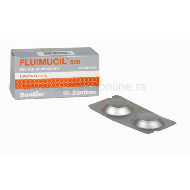 FLUIMUCIL 600mg ŠUMEĆE TABLETE