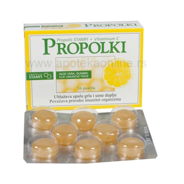 PROPOLKI PASTILE SA ALOJOM, ĐUMBIROM I ULJEM LIMUNOVE TRAVE - Online Apoteka PROPOLKI PASTILE SA ALOJOM, ĐUMBIROM I ULJEM LIMUNOVE TRAVE