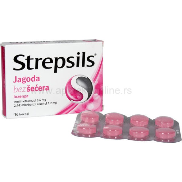 STREPSILS JAGODA BEZ ŠEĆERA - Online Apoteka STREPSILS JAGODA BEZ ŠEĆERA